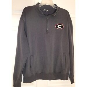 Georgia Bulldogs Stadium Sweater Mens Large Gray 1/4 Zip Football College Fleece